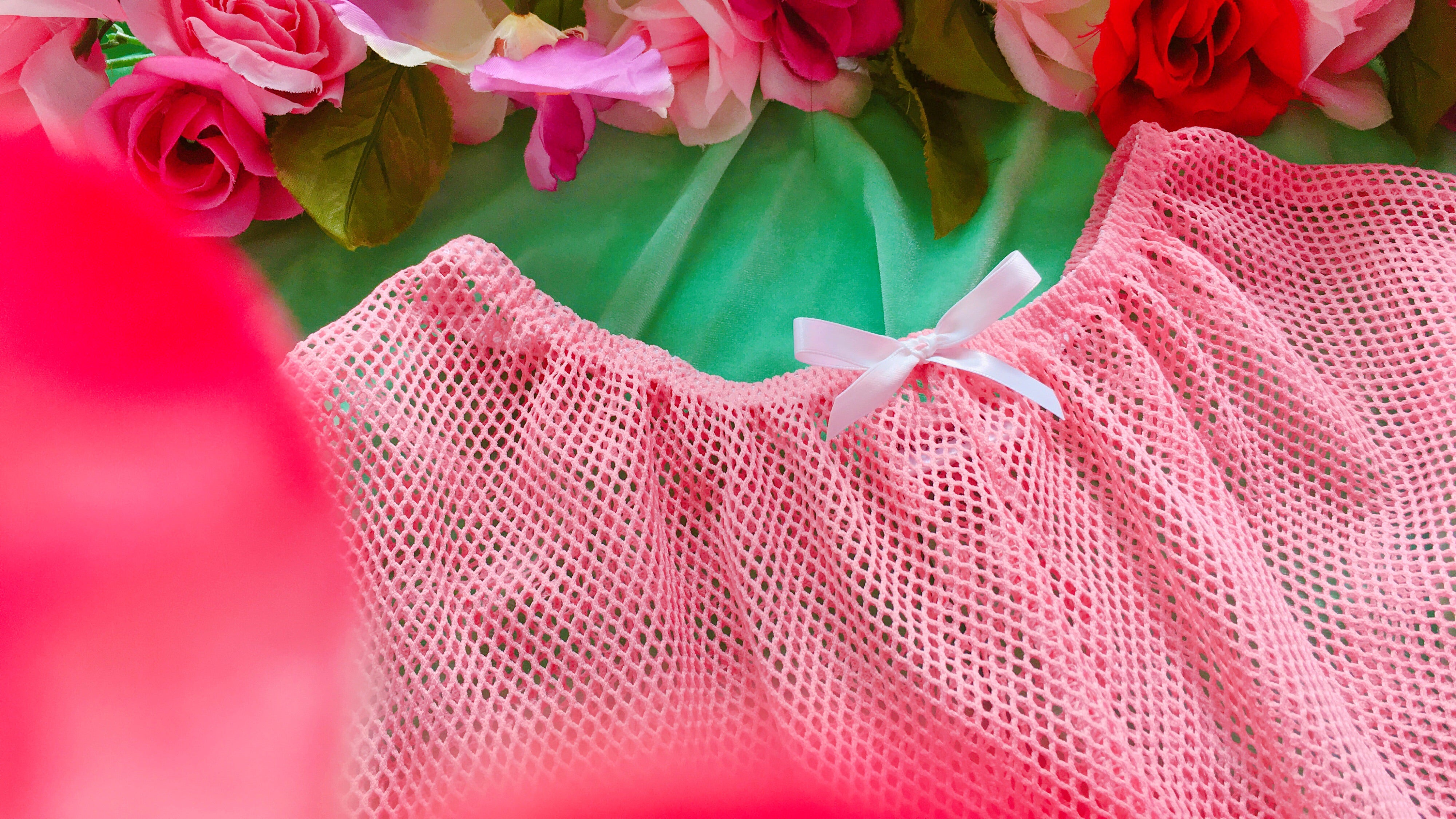 Pre-Loved Josie Shorts - Pink Fishnet