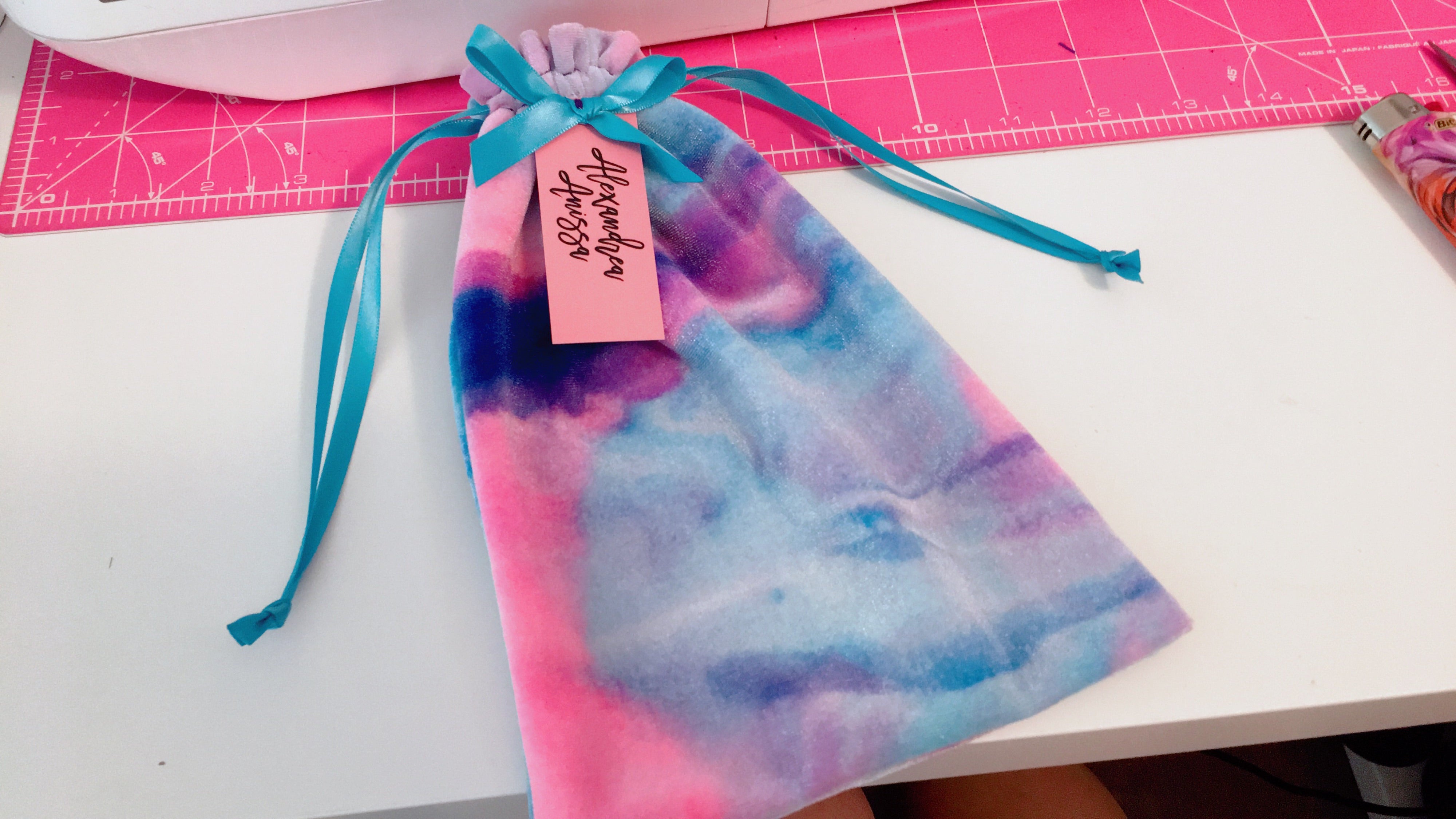 Alexandrea Anissa Cotton Candy Tie Dye Velvet Lingerie Set